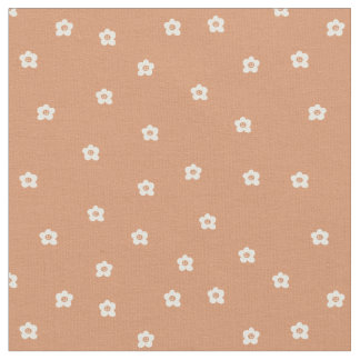 Playful Halloween flower pattern with retro smilin Stof