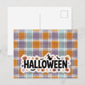Playful Halloween Plaid Briefkaart (Voorkant / Achterkant)