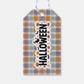 Playful Halloween Plaid Cadeaulabel (Voorkant)