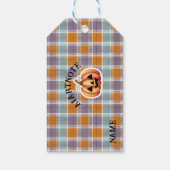 Playful Halloween Plaid Cadeaulabel (Achterkant)
