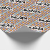 Playful Halloween Plaid Cadeaupapier (Hoek)