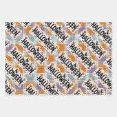 Playful Halloween Plaid Inpakpapier Vel (Voorkant)