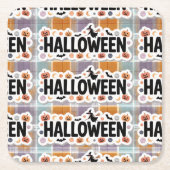 Playful Halloween Plaid Kartonnen Onderzetters (Voorkant)