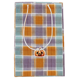 Playful Halloween Plaid Medium Cadeauzakje