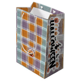 Playful Halloween Plaid Medium Cadeauzakje