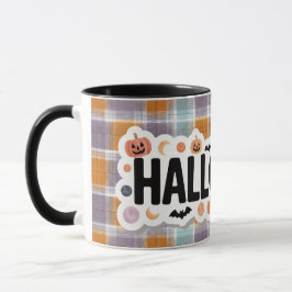 Playful Halloween Plaid Mok