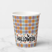 Playful Halloween Plaid Papieren Bekers (Achterkant)