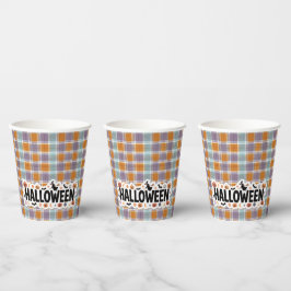 Playful Halloween Plaid Papieren Bekers