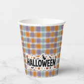 Playful Halloween Plaid Papieren Bekers (Voorkant)