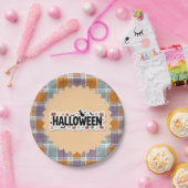 Playful Halloween Plaid Papieren Bordje (Feest)