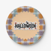 Playful Halloween Plaid Papieren Bordje (Voorkant)