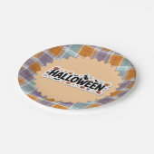 Playful Halloween Plaid Papieren Bordje (Gekanteld)
