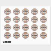 Playful Halloween Plaid Ronde Sticker (Vel)