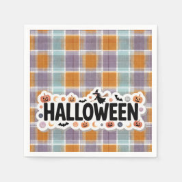 Playful Halloween Plaid Servet