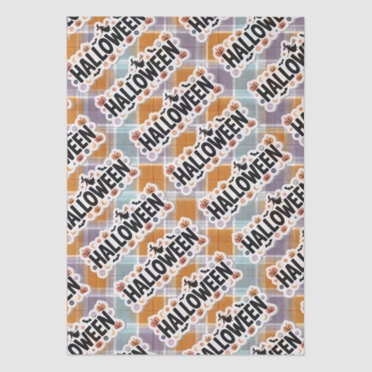 Playful Halloween Plaid Tissuepapier (Voorkant)