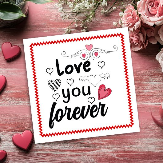 Playful Hand Drawing Valentine Card for Husband Feestdagenkaart