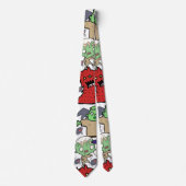 Playful hand drawn cute Ghost cartoon chic Stropdas (Voorkant)