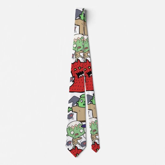 Playful hand drawn cute Ghost cartoon chic Stropdas (Voorkant)