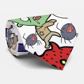 Playful hand drawn cute Ghost cartoon chic Stropdas (Opgerold)