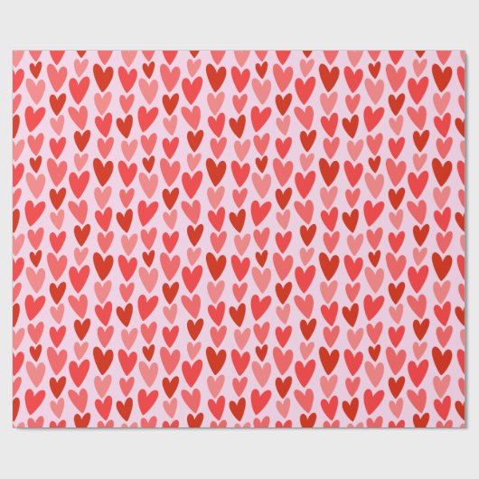 Playful Hand-Drawn Heart Pattern Cadeaupapier (Vlak)