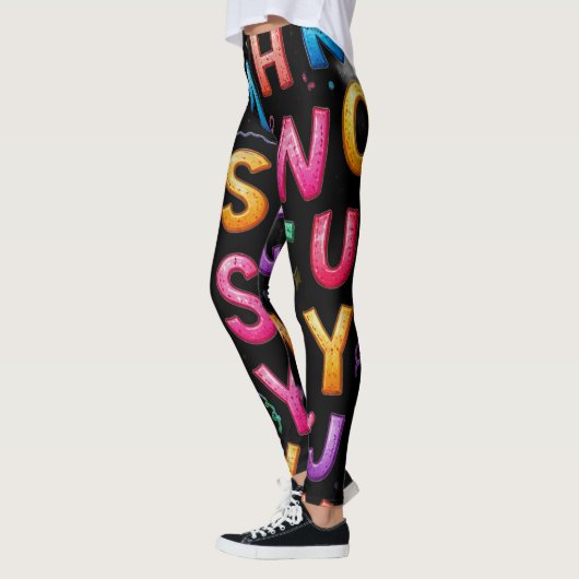 Playful Handwritten Alphabet Patter Leggings (Links)