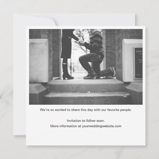 Playful Handwritten Cute Photo Casual Fun Square Save The Date (Achterkant)