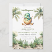 Playful Hatching Soon Dino Baby Shower Invitation Kaart (Voorkant)