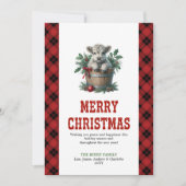 Playful highland cow card editable holiday name feestdagenkaart (Voorkant)
