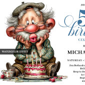 Playful Humor For Him 50th Birthday Party Invite Kaart