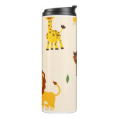 Playful Illustrativ Animal Pattern Thermosbeker (Gedraaid links)
