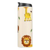 Playful Illustrativ Animal Pattern Thermosbeker (Geroteerd rechts)