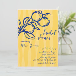 Playful Italian Handwritten Lemon Bridal Shower Kaart