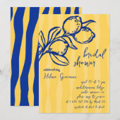 Playful Italian Handwritten Lemon Bridal Shower Kaart (Voorkant / Achterkant)