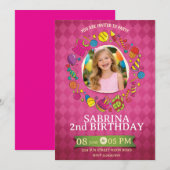 Playful Kids Birthday Invitation – Doodle Party Kaart (Voorkant / Achterkant)