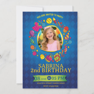 Playful Kids Birthday Invitation – Doodle Party Kaart