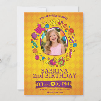 Playful Kids Birthday Invitation – Doodle Party Kaart