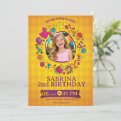 Playful Kids Birthday Invitation – Doodle Party Kaart (Staand voorkant)