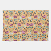 Playful kitchen-themed pattern featuring aprons theedoek (Horizontaal)