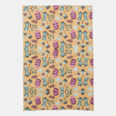 Playful kitchen-themed pattern featuring aprons theedoek (Verticaal)
