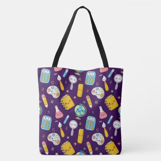 Playful Learning – Cute Education Seamless Pattern Tote Bag (Achterkant)