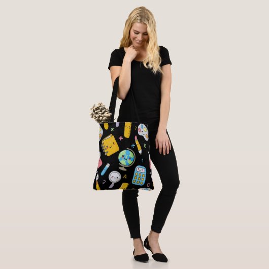 Playful Learning – Cute Education Seamless Pattern Tote Bag (Op model)