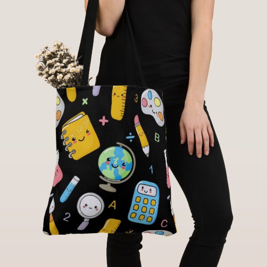 Playful Learning – Cute Education Seamless Pattern Tote Bag (Dichtbij)