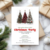 Playful leopard Christmas tree editable invitation Kaart