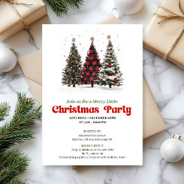 Playful leopard Christmas tree editable invitation Kaart