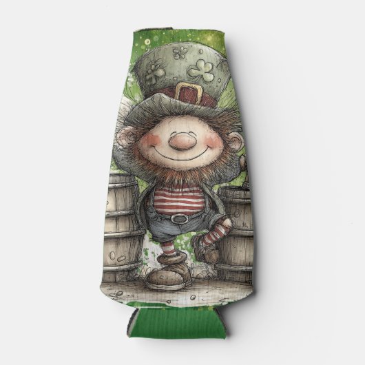 Playful Leprechaun Illustration Flesjeskoeler (Voorkant)