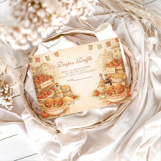 Playful Little Meatball Diapper Raffle Informatiekaartje