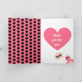 Playful Love Card with Cool Pig Feestdagen Kaart (Binnen)