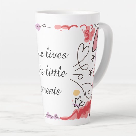 Playful Love Doodle Illustration Latte Mok (Rechterhoek)