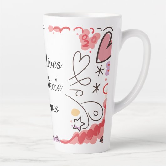 Playful Love Doodle Illustration Latte Mok (Rechts)