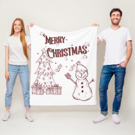 Playful Merry Christmas Fleece Deken